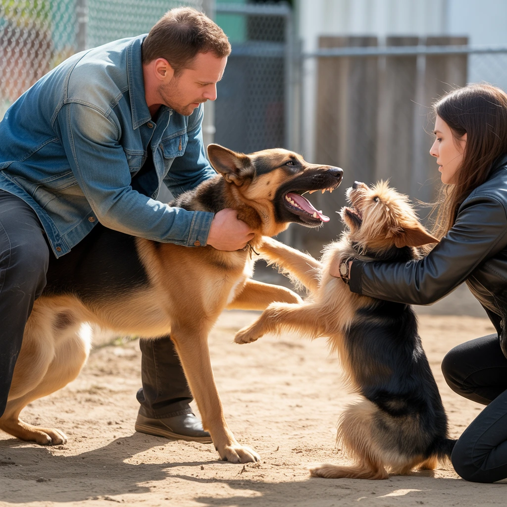 Break up a dog fight