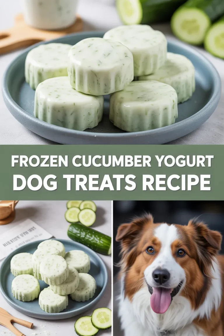 Frozen cucumber yogurt dog treats recipe