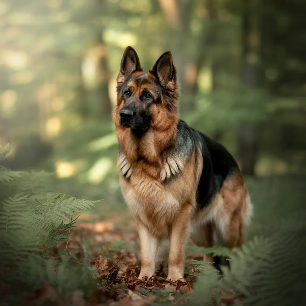 German Shepherd's ears are down