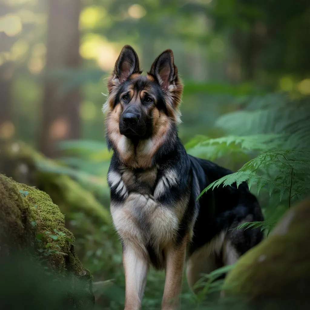 German Shepherd's ears are down