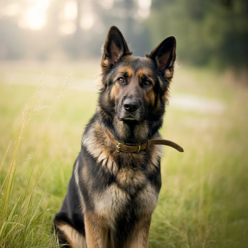 German Shepherd's ears are down