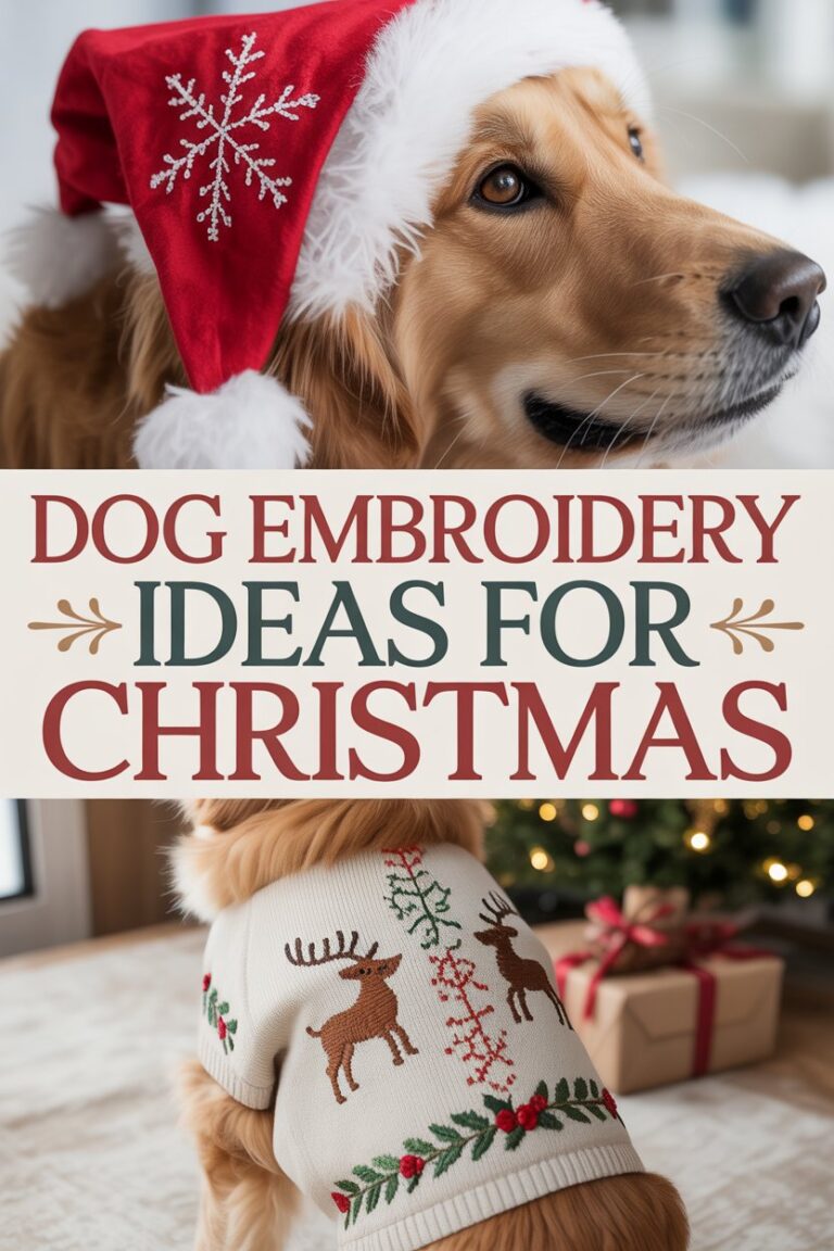 Festive Dog Embroidery Ideas for Christmas
