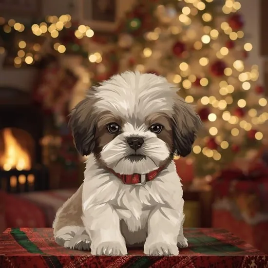 Christmas Shih Tzu Puppies Instant Download IMG01