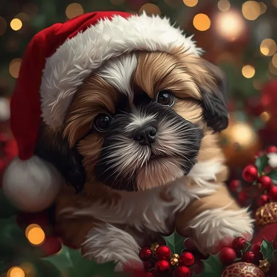 Christmas Shih Tzu Puppies Instant Download IMG02