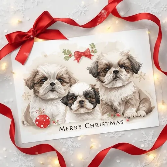 Christmas Shih Tzu Puppies Instant Download IMG03