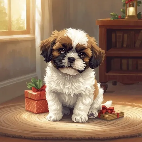 Christmas Shih Tzu Puppies Instant Download IMG04