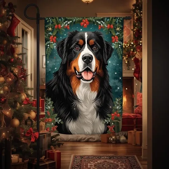 Trendy Bernese Mountain Dog Christmas Flag 2024 IMG07