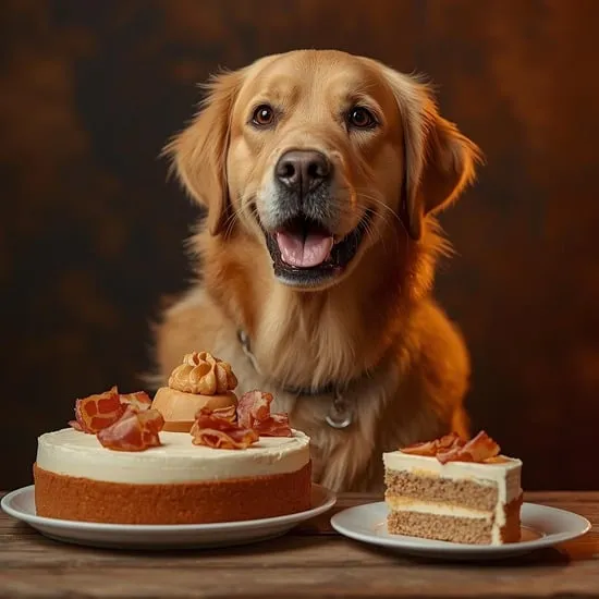 peanut butter and bacon dog cake recipe IMG06