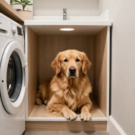 14 Space-Saving Laundry Room Built In Dog Kennel Ideas